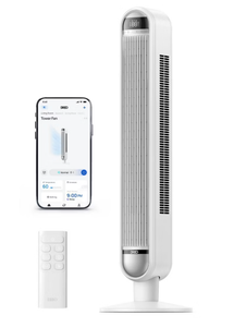 lot 18 image: Dreo 42 Cruiser Pro T1 Oscillating Bladeless Remote Tower Fan White