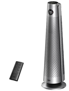 lot 23 image: Dreo 1500W Solaris 818 Oscillating Ceramic 30 Indoor Space Heater for Home or Large Bedroom with Remote Control Silver ETL Listed, 9 Settings