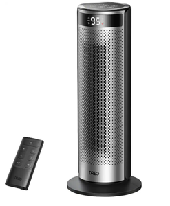 lot 24 image: Dreo - 20 Portable Ceramic Space Heater for Home, 70° Oscillation, 12H Timer and Thermostat, 3 Heat Levels, Solaris 628 - Silver