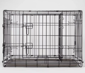 lot 26 image: Boots & Barkley Wire 2 Door Collapsible Dog Crate - L - Black Dimensions 36 (L), 25 (H) x 23 (W), Breed size Large (51-75 Pounds)