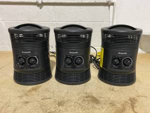 lot 209 image: LOT OF 3 Honeywell 360 Surround Heat Fan Forced Technology