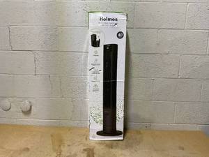 lot 402 image: Holmes 40 Breeze Max Tower Oscillating Fan with Clean Breeze (Transit Damage)