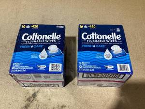 lot 153 image: LOT OF 2 Cottonelle Flushable Wipes (10 Packs Per Box)