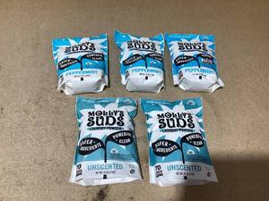 lot 156 image: LOT OF 5 Mollys Suds Peppermint & Unscented Powder