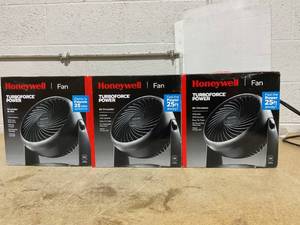 lot 217 image: LOT OF 3 Honeywell TurboForce Power Fan and Air Circulator - Black, HT-900