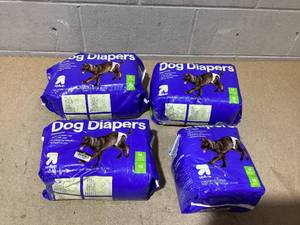 lot 411 image: LOT OF 4 up&up Dog Diapers Size M - 19 to 28 Waist From 35-70 Lb.