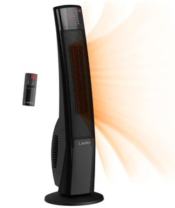 lot 37 image: Lasko 32 Digital Ceramic Tower Heater with Remote (black, model CT30796)