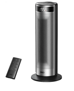 lot 43 image: Dreo - 20 Portable Ceramic Space Heater for Home, 70° Oscillation, 12H Timer and Thermostat, 3 Heat Levels, Solaris 628 - Silver