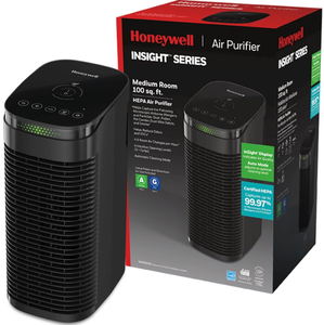 lot 59 image: Honeywell Allergen Plus HEPA Tower Small Air Purifier - Black, HPA080B