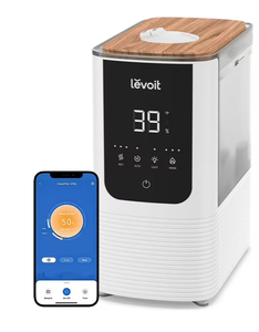 lot 70 image: Levoit Smart Cool and Warm Mist Top Fill Humidifier with Aromatherapy, 4.5L, OasisMist LV450S, Wood (Used)