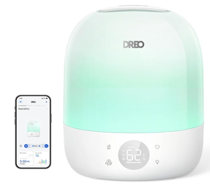 lot 134 image: DREO Humidifiers for Bedroom - 30H Max Runtime & RGB Night Light & Sleep Trainer, Ultra Quiet 28dB Cool Mist Humidifier, Top Fill Smart Air Humidifier for Plants, Perfect for Baby & Nursery, HM409S