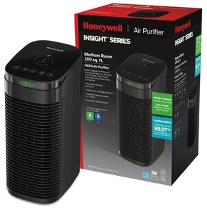 lot 139 image: Honeywell Allergen Plus HEPA Tower Small Air Purifier - Black, HPA080B (Used)