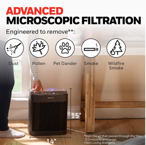 lot 143 image: Honeywell Allergen Plus HEPA Air Purifier - Black, HPA5100B (Missing Filters)