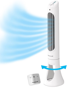lot 224 image: Honeywell QuietSet 5 Speed Oscillating Tower Fan White HYF260 Standing Floor Fan, Quiet Cooling, Programmable Timer