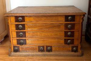 BR1 - Antique Wooden Spool Cabinet