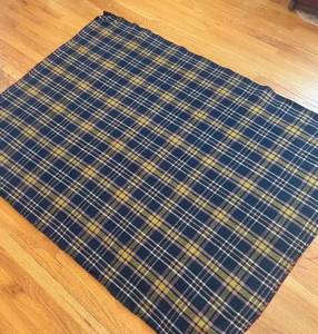 BR2 - Astor Vintage Plaid Blanket - Navy with Pink & Yellow Accents - Made in Italy