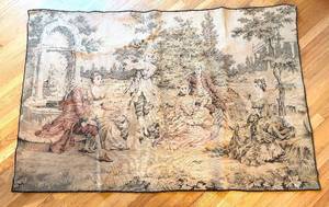BR2 - Vintage Tapestry - Garden Scene With Figures