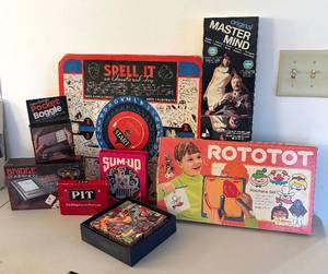 BR2 - Parker Brothers Vintage Board Games Collection - Pit, Pocket Boggle, Sum-Up, Master Mind, Spell It and More
