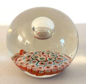 BR2 - Murano Millefiori Art Glass Paperweight