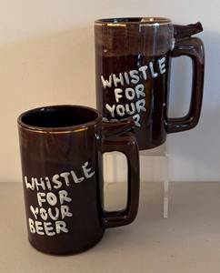 BR2 - Two Vintage Beer Steins with Whistles
