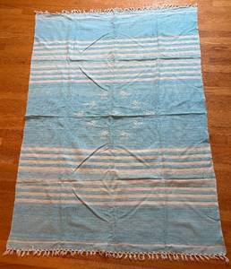 BR2 - Blanket - Vintage Blue & White Striped