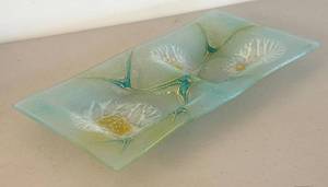 BR2 - Michael Higgins Thistledown Glass Serving Dish - MCM Mid-Century Modern