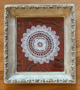 BR2 - Vintage Framed Crochet Doily