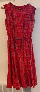 BR1 - Siam Boutique Vintage Red Floral Dress - Size 10