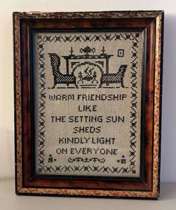 BR2 - Needlepoint Framed Art - Vintage Wall Decor