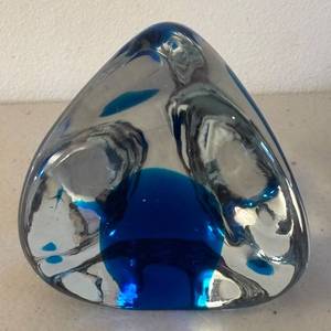 BR2 - Murano Sommerso Blue Glass Paperweight