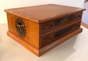 BR1 - J. & P. Coats Spool Cabinet - Vintage 2-Drawer Wood Organizer