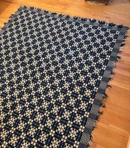 BR1 - Navy Blue & White Plaid Knit Blanket