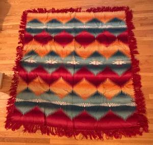 BR1 - Vintage Southwestern Blanket  - Geometric Zigzag Pattern