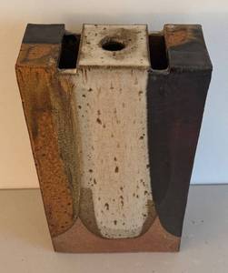 BR1 - Geometric Artisan Crafted Rectangular Pottery Vase