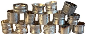 BR1 - Selection of Silver Plated Napkin Rings - Ornate Engraved Bands and Assorted Styles Collection