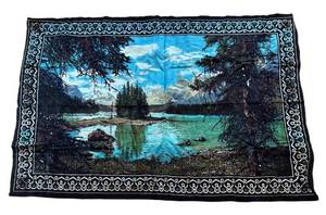 BR1 - Vintage Scenic Landscape Tapestry - Mountain Lake View Wall Decor