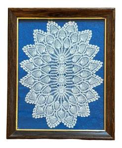 FB - Crochet Doily Wall Art - Framed Lace Decor