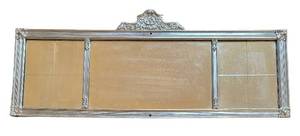 UL - Ornate Vintage Silver Mirror with Crest Top
