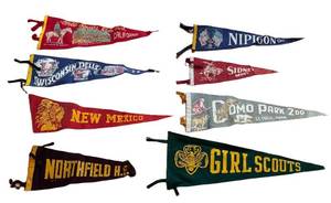 BR1 - Eight Vintage Pennants - Travel & Scout Memorabilia Collection