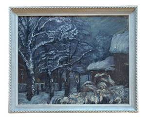 UL - Original Winter Wonderland Scene Painting
