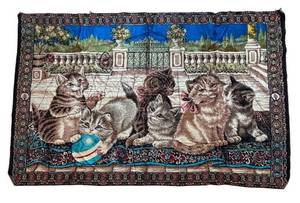 UL - Adorable Vintage Kitten Tapestry - Made in Lebanon