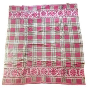 UL - Vintage Pink & White Plaid Blanket