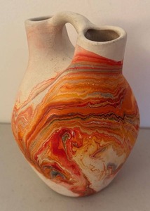 UL - Vintage Nemadji Pottery Wedding Vase