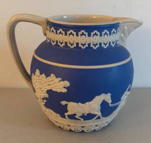 UL - Spode Copeland Blue Jasperware Pitcher