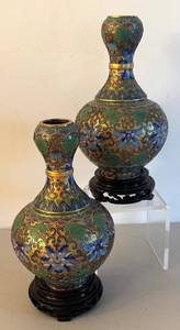 UL - Two Vintage Cloisonn Vases