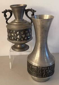 UL - Two Lovely Pewter Vases