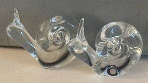 UL - Two Crystal Snail Figurines