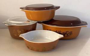 UL - Pyrex Vintage Casserole Set - Old Orchard & Early American Patterns