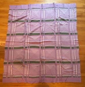 BR1 - Vintage Pink & Purple Plaid Blanket