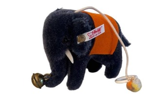 UL -2007 Steiff Club Member Exclusive Gift Miniature Mohair Blue Elephant Hanging Ornament